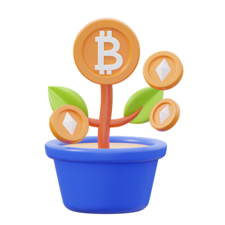 Investissement cryptographique  3D Icon