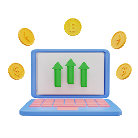 Crypto Investment growth  3D Icon