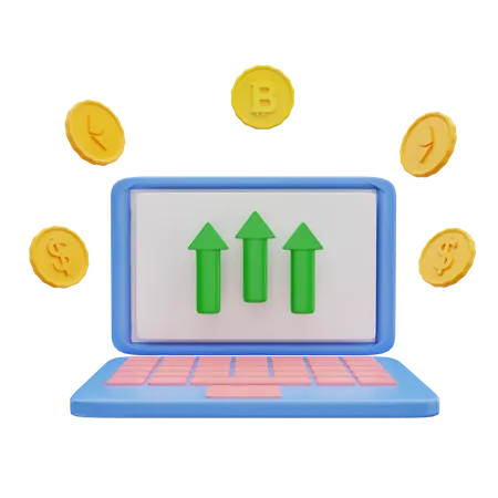 Crypto Investment growth  3D Illustration