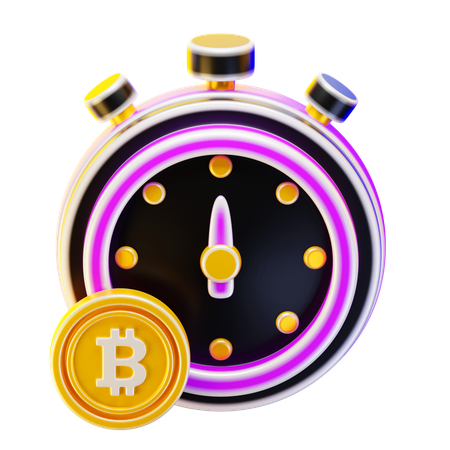 Crypto Investment On Time  3D Icon