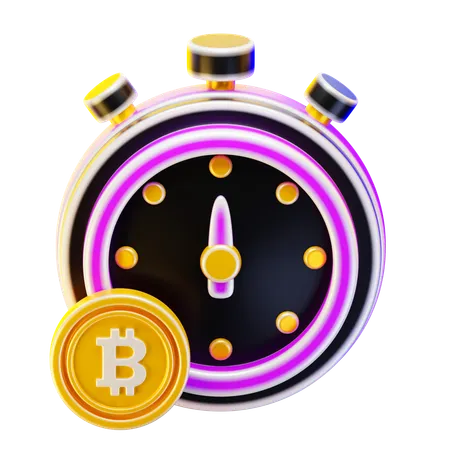 Crypto Investment On Time  3D Icon