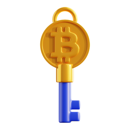 Crypto Key  3D Icon