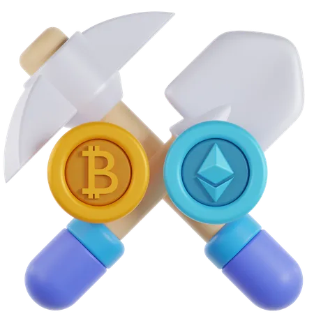 Extraction de crypto  3D Icon