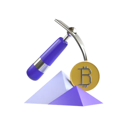 Extraction de crypto  3D Illustration