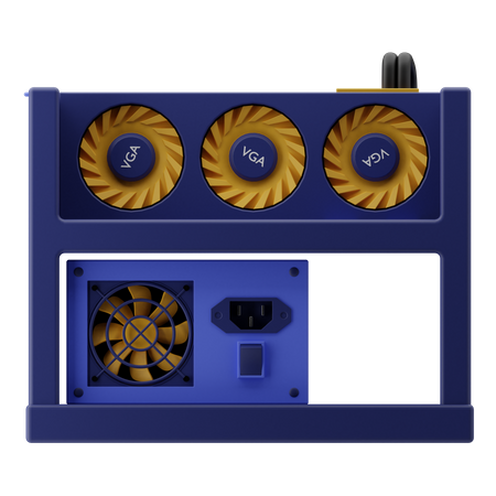 Crypto miner  3D Illustration