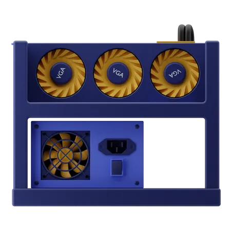 Crypto miner  3D Illustration