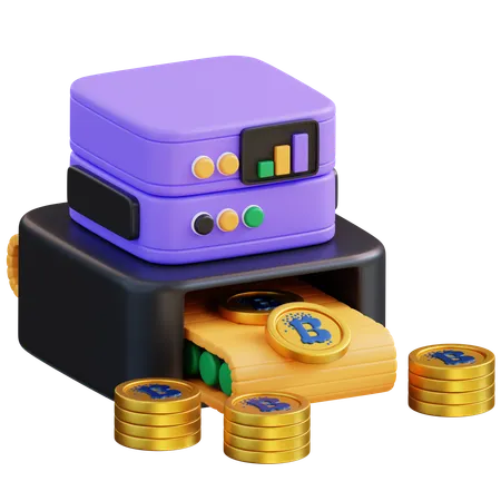 Crypto Mining Machine  3D Icon