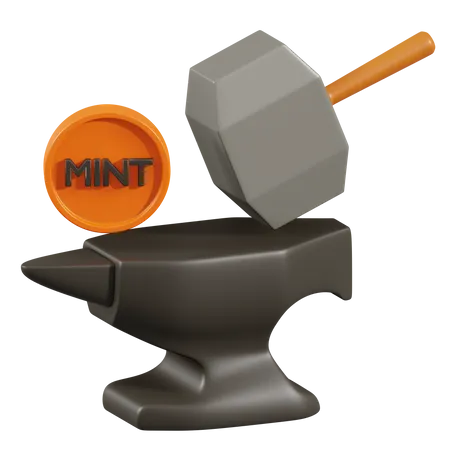 Crypto Minting  3D Illustration