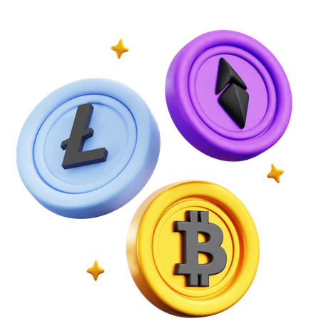 Crypto Money coins  3D Icon