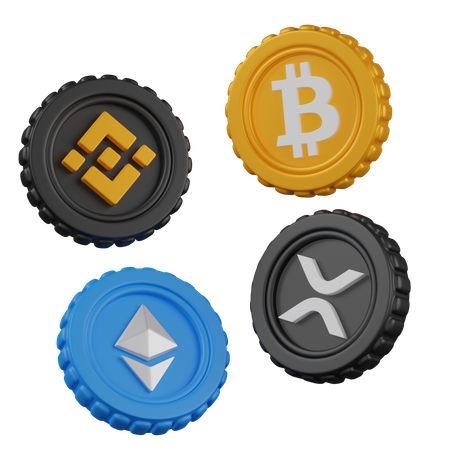 Crypto Money coins  3D Icon