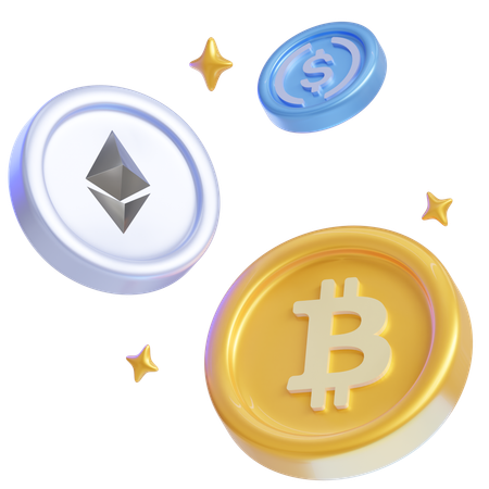 Crypto Money coins  3D Icon