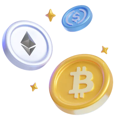 Crypto Money coins  3D Icon