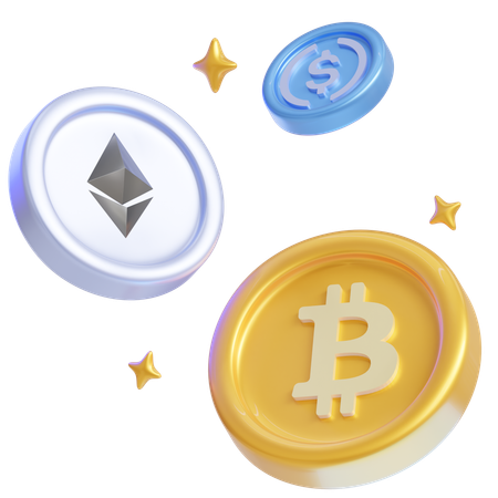 Crypto Money coins  3D Icon