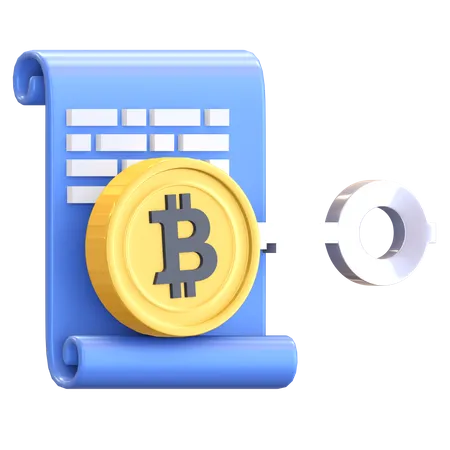 Document de crypto-monnaie  3D Illustration