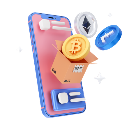 Crypto-monnaie en ligne  3D Icon