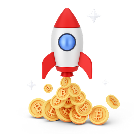 Fusée de crypto-monnaie  3D Icon