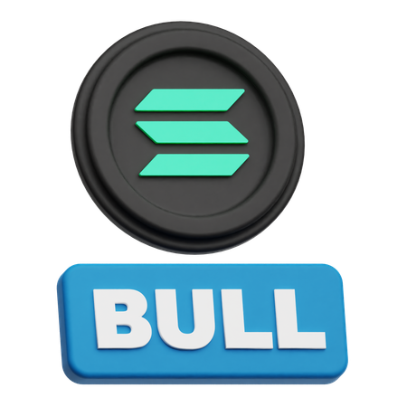 Taureau de la crypto-monnaie Solana  3D Icon