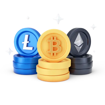 Pièces cryptographiques  3D Icon