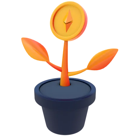 Crypto Plant  3D Icon