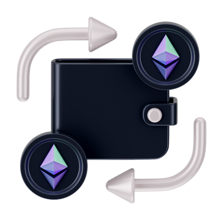 Portefeuille cryptographique  3D Icon