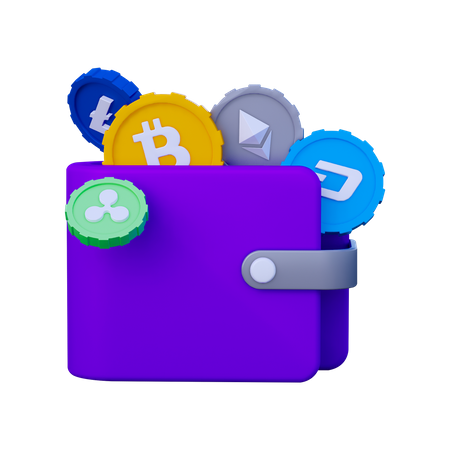 Portefeuille cryptographique  3D Icon