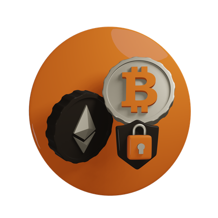 Crypto Security  3D Icon