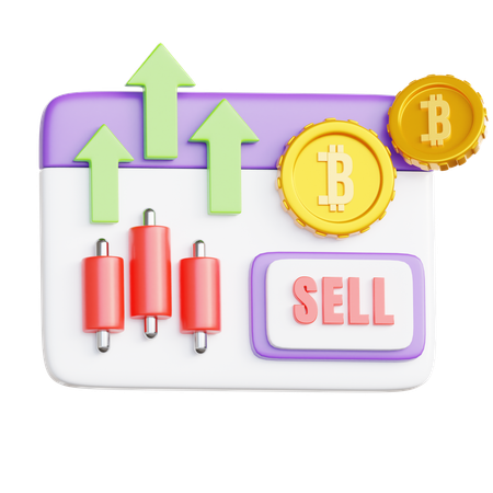 Crypto Sell Growth  3D Icon