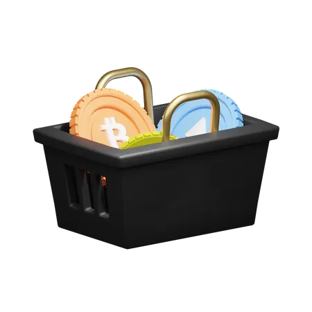 A Clean Crypto Shopping Illustration 3D Illustration