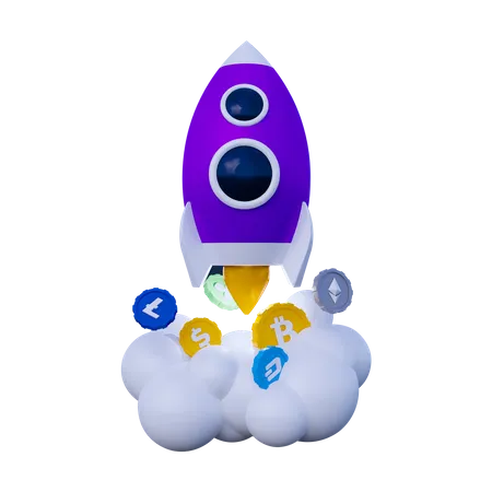 Crypto Star up  3D Icon