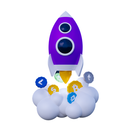 Crypto Star up  3D Icon