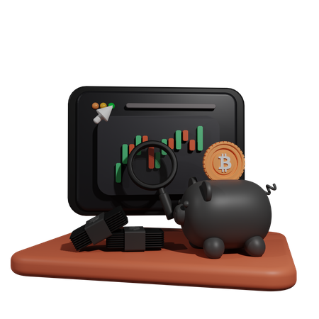 Crypto Stock Market  3D Illustration