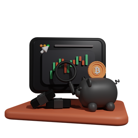 Crypto Stock Market 3D Illustration