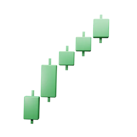 Crypto Stocks Velas verdes acesas  3D Illustration