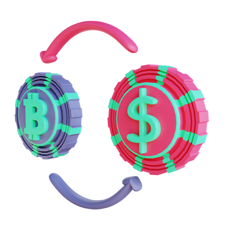 Crypto to fiat exchange  3D Icon