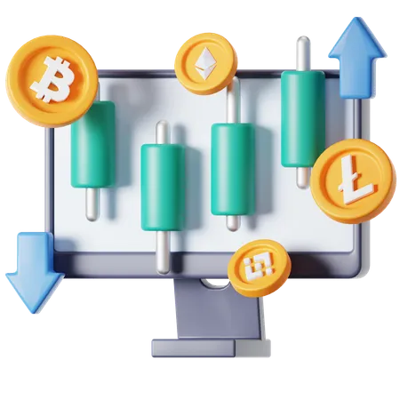 Crypto Trading 3 D Icon 3D Icon