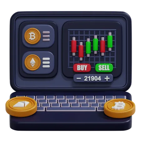 暗号通貨取引  3D Icon