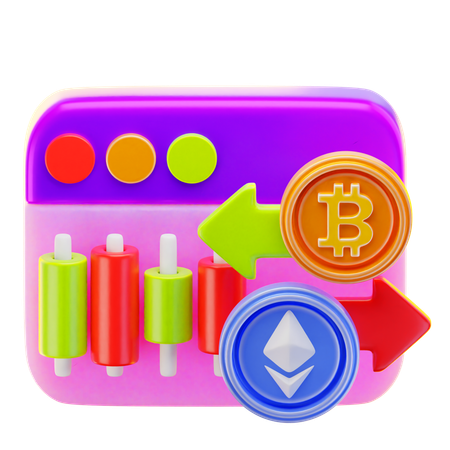Commerce de cryptomonnaies  3D Icon