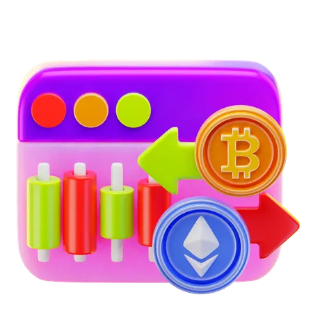 Commerce de cryptomonnaies  3D Icon