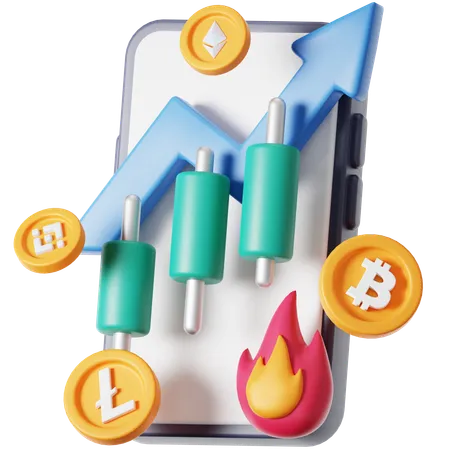Crypto Trading Profit  3D Icon