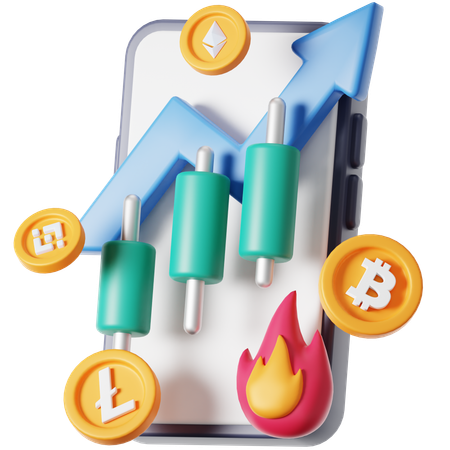 Crypto Trading Profit  3D Icon