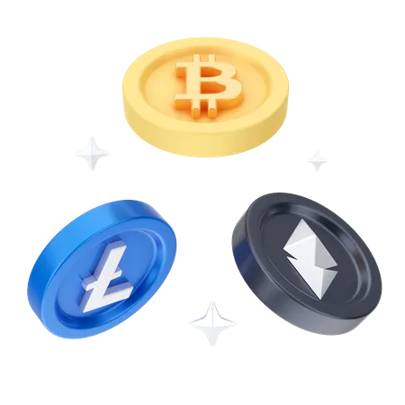 Cryptocurrencies  3D Icon