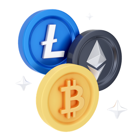 Cryptocurrencies 3D Icon