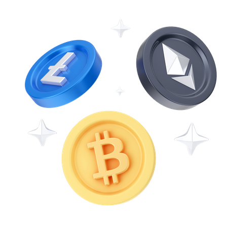 Cryptocurrencies 3D Icon