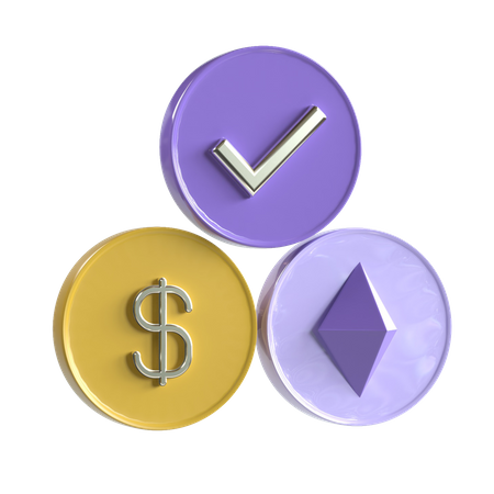 Cryptocurrency Accepted  3D Icon