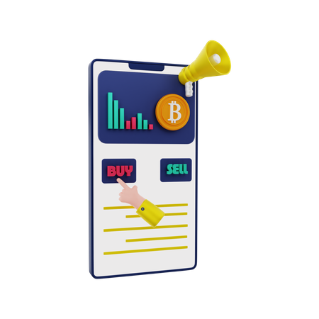 Cryptocurrency application  3D Icon