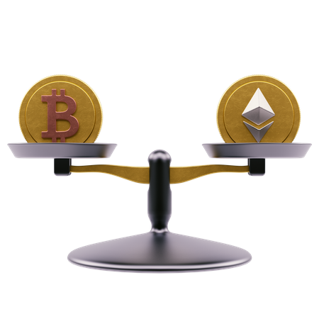 Cryptocurrency Balance 3D Illustration