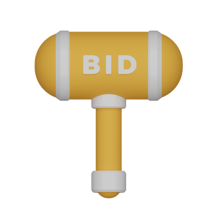 Cryptocurrency Bid  3D Icon