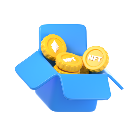 암호화폐 상자  3D Icon