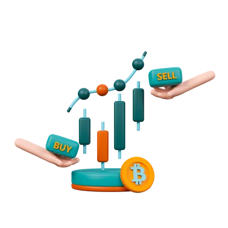 Cryptocurrency Candlestick Chart 3 D Icon 3D Icon