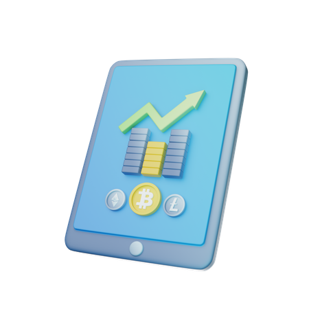 Cryptocurrency Chart  3D Icon